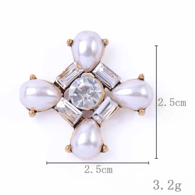 Vintage Alloy Rhinestone Flat Back Brooch Woven Garment Accessories Wedding Jewelry Accessories Button Bow Tie Hairpin Decor