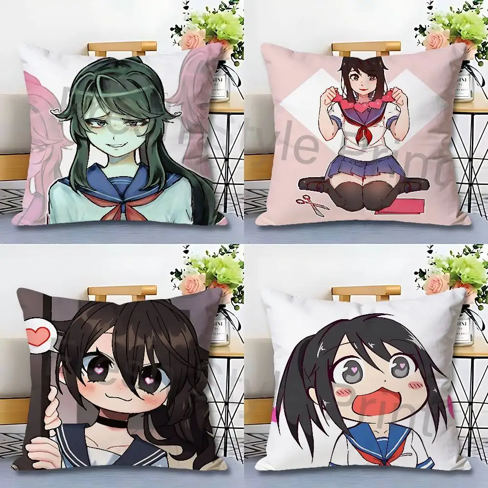 

Game Y-Yandere S-Simulator Various Sizes Square Pillow Case For Car Home Bedchamber Decor Custom Valentine gift