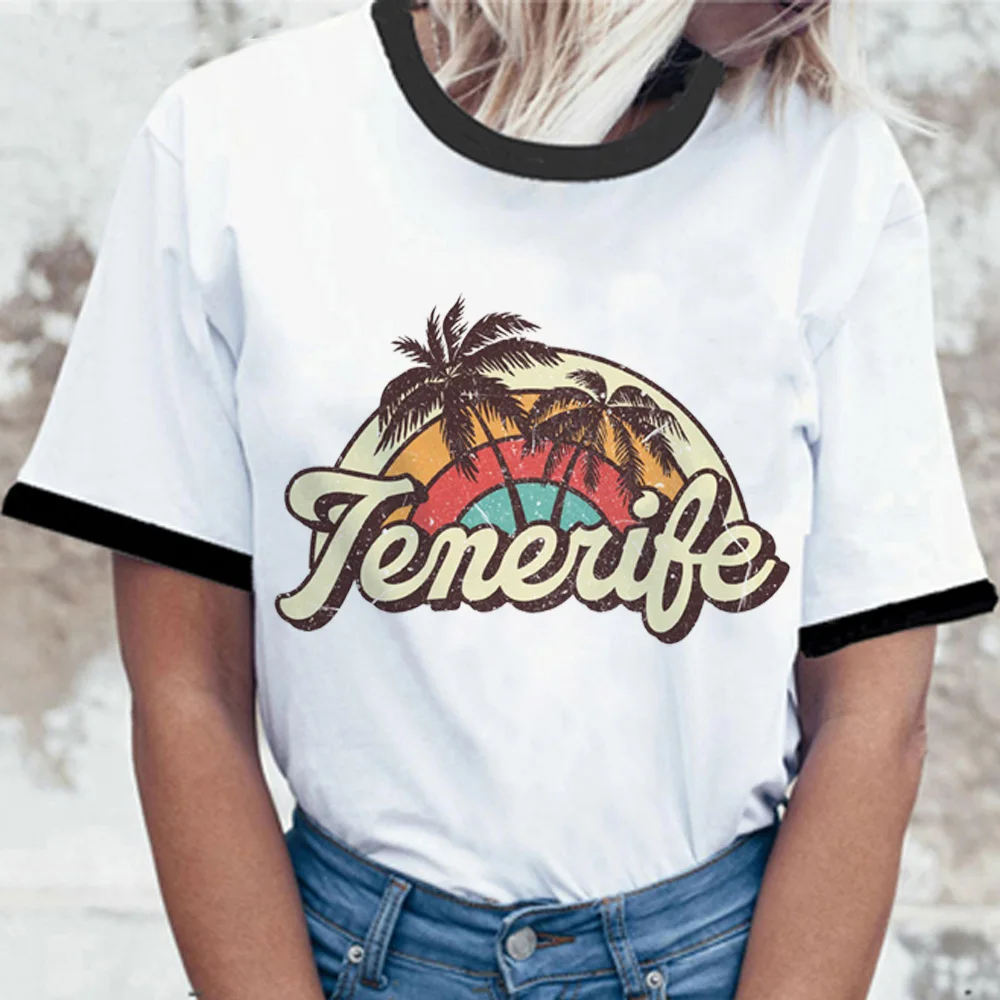 Tenerife tshirt women anime harajuku designer top girl harajuku clothing