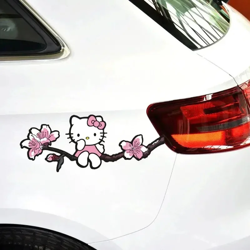Flower Branch Pink Car Sticker Bumper Hood Rearview Mirror Head Cover Cover Scratches Motorcycle Vinyl Decals Decorative