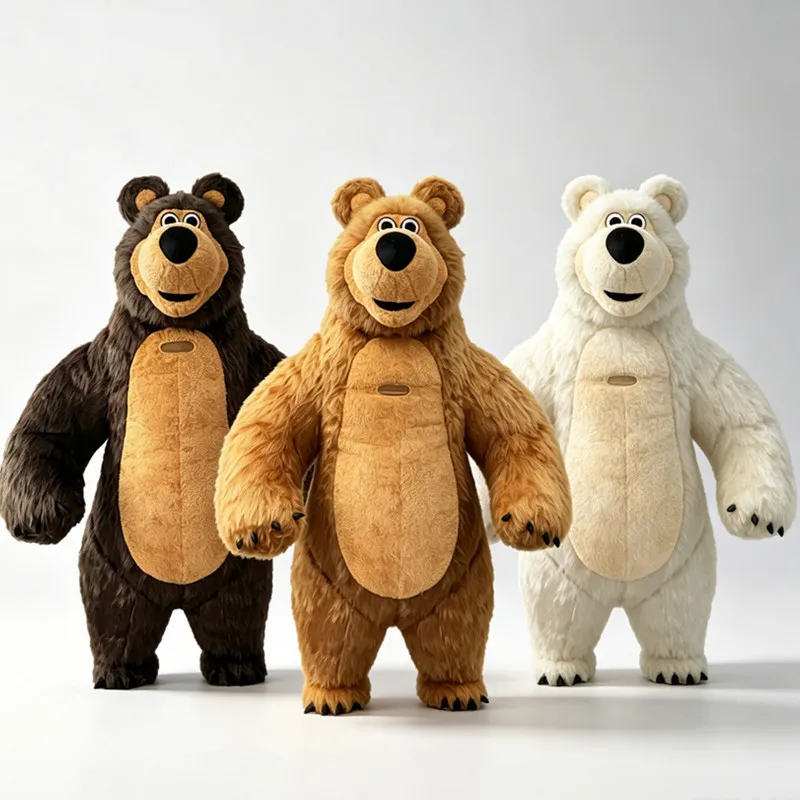 Aufblasbares Mascha-Bär-Maskottchen-Kostüm, ein laufendes Cartoon-Puppen-Kostüm, geeignet für Rollenspiele, anwendbar für kommerzielle Werbung.