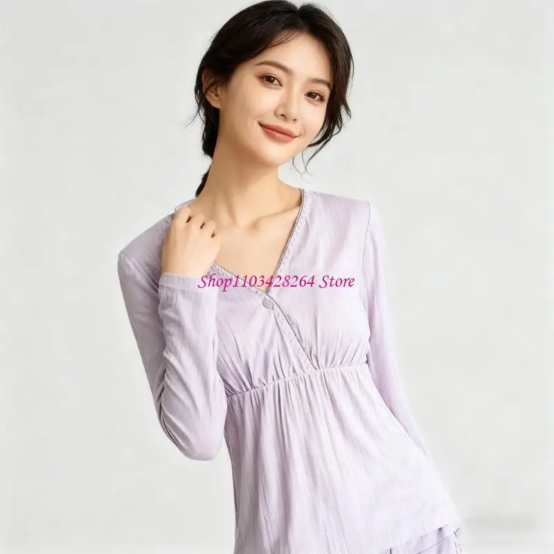 軽量授乳ナイトウェア 授乳が簡単 伸縮性のある妊娠スリープドレス 春の妊娠ドレス 母親用