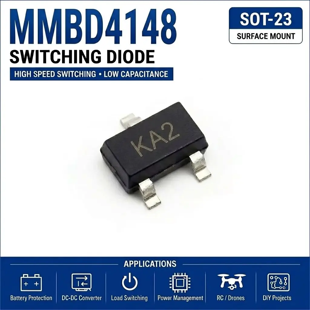 (100 pcs) MMBD4148 / MMBD4148A / MMBD4148SE / MMBD4148CC / MMBD4148CA  (Marking KA2,5H,D4,D5,D6) SOT-23 - Switching Diode