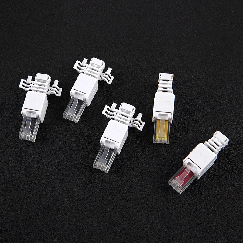 Cabeça de cristal Plug Conectores do cabo Ethernet, Sem Crimp Conectores, Conectores de rede, Tool-less, CAT6 RJ45, CAT5E, CAT6