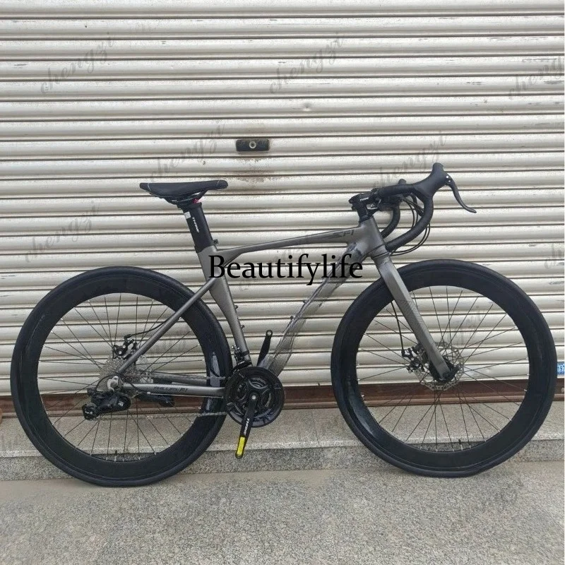 Road Bike Adult Men's Flat Handle Bike Teen Light Ultra Light Transmission Bike