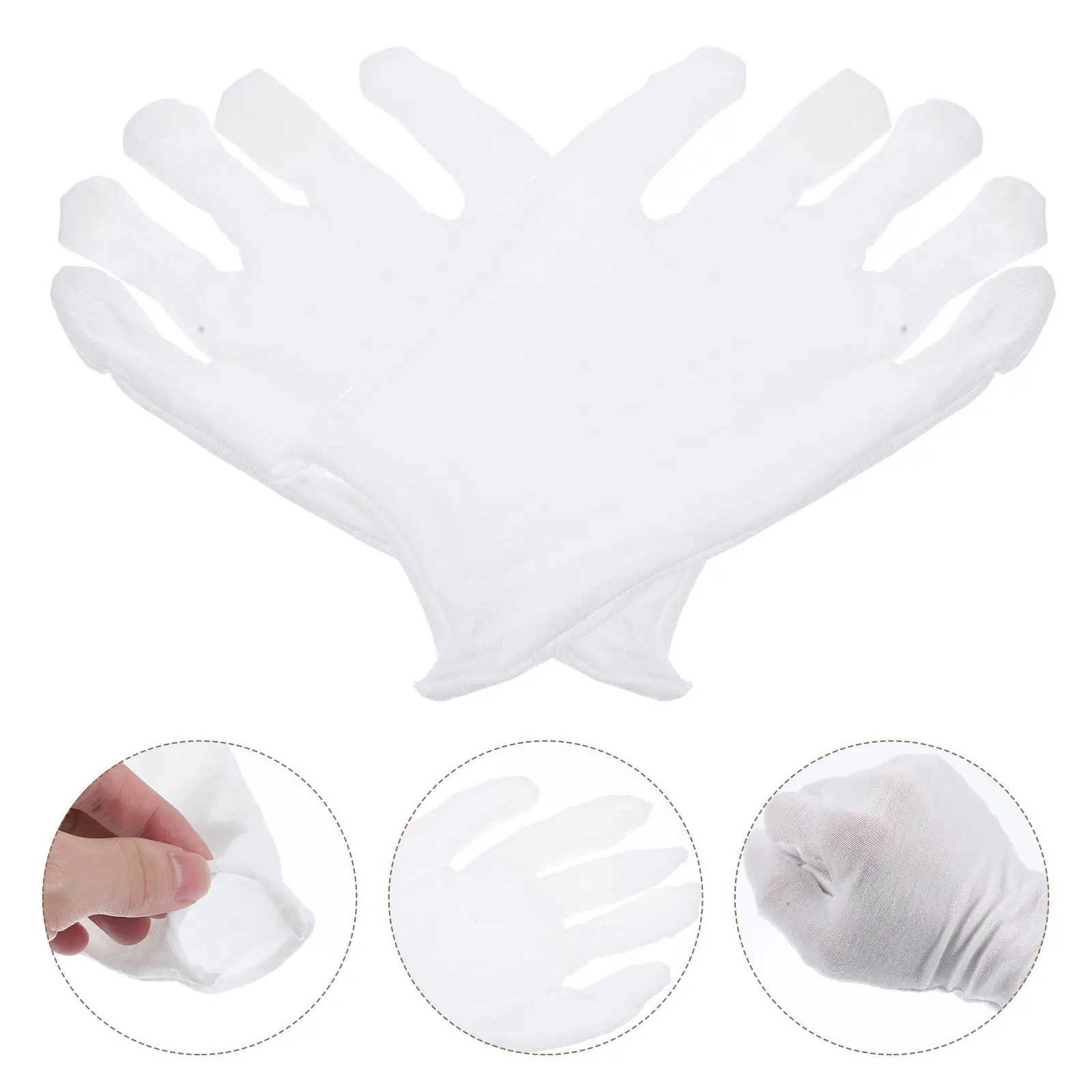 

10Pairs White Cotton Gloves Premium Soft Cotton Hand Protectors for Jewelry Stores Coin Inspection Restaurant Service Indoor
