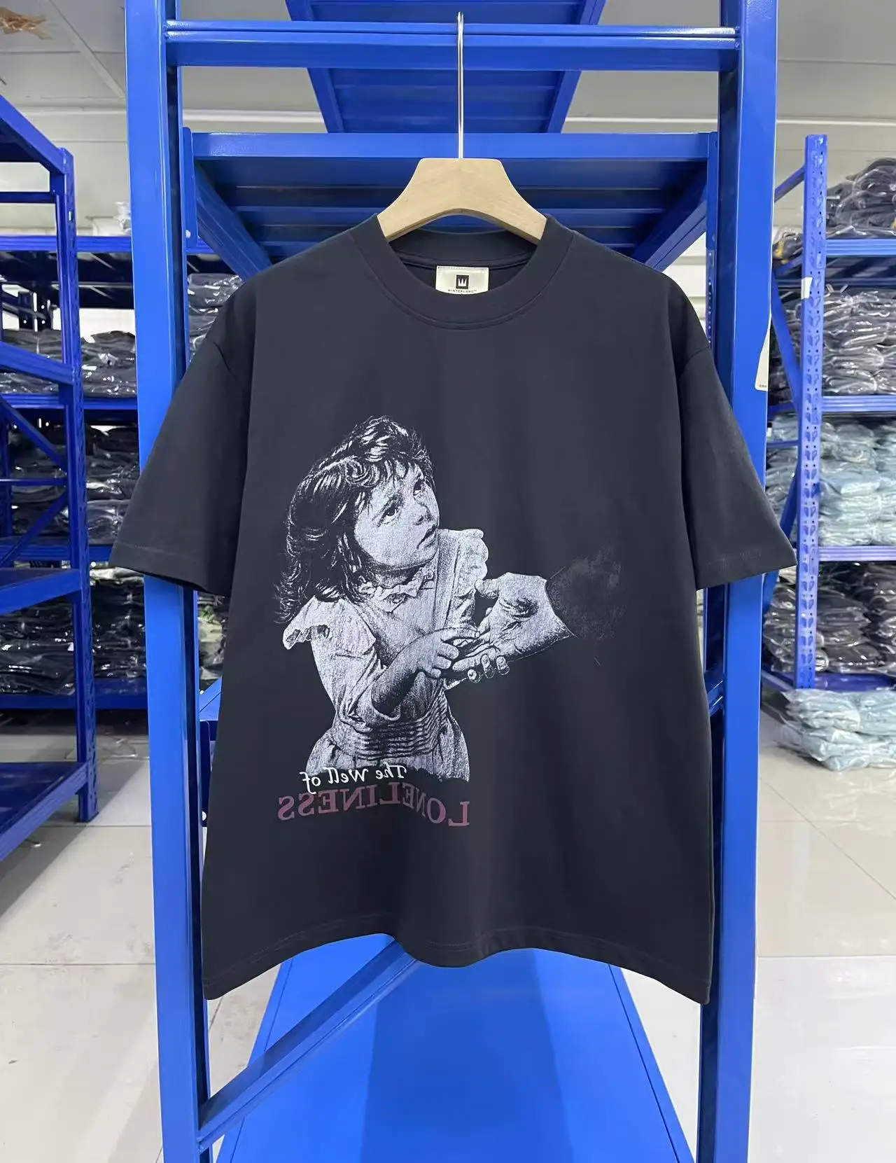 

Vintage Summer New American Abyss Girl Printed Washed High Street Short Sleeve Casual Loose Cotton Trendy Oversize T-shirt