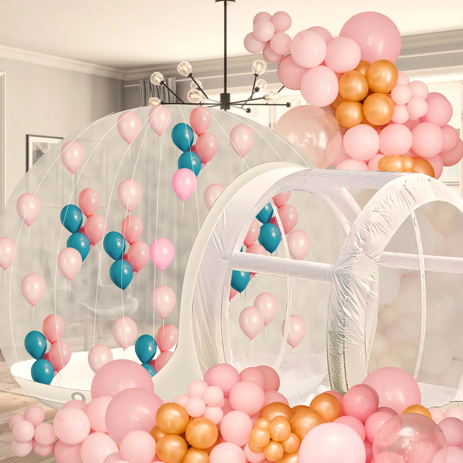 Inflatable 3M 10FT PVC Bubble House Inflatable Chlidren ของเล่นกลางแจ้งปราสาทเชิงพาณิชย์ 750W Air Blower 100 บอลลูน