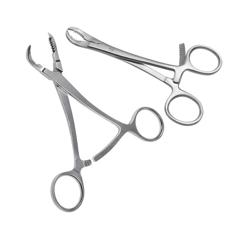 GREATLH Phalanges Toothed Reduction Forceps Autoclavable Tooth Bone Forceps Orthopedic Instrument Stainless Steel