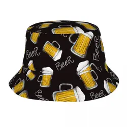 Beer Mug Pattern Bucket Hat for Woman Summer Travel Sun Hat Trendy Foldable for Outdoor Fishing Fisherman Cap Irish Country Hat