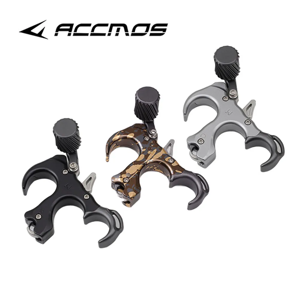 Archery 3 Finger Bow Release Aid Compound Bow Release Device Grip 7075 Aluminum Outdoor Shooting bow Arrow Accessories