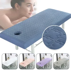 Beauty Salon Massage Bed Thick Quilted Table Fitted Full Cover Table Sheet with Hole Spa Massage Table Bed Cover Bedspread