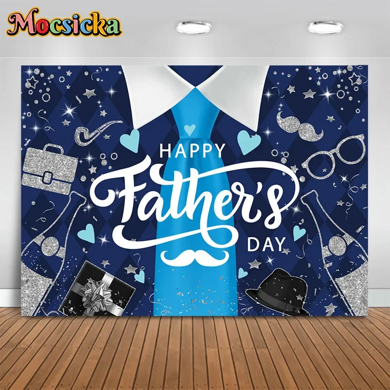 Mocsicka Photography Backdrops Suit  Tie Gift Backgrounds Decor Baby Shower Boys Girls Birthday Party Kids Photo Studio Banner