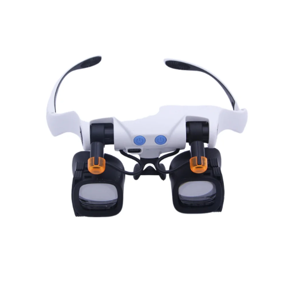 Rechargeable LED Magnifying Glasses High-Power Magnifying Interchangeable Lenses Magnifying Eyewear 5 Lenses Sets