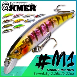 KMER-señuelo de pesca para Wobbler, cebo duro Artificial de hundimiento lento, Crankbait para Zander Pike Walleye