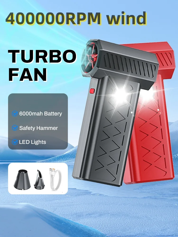 

Violent Fan 400000RPM Powerful Air Blower Turbo Fan with LED Display& Lighting Dust Cleaner 6 Speeds Brushless Turbo Jet Blower
