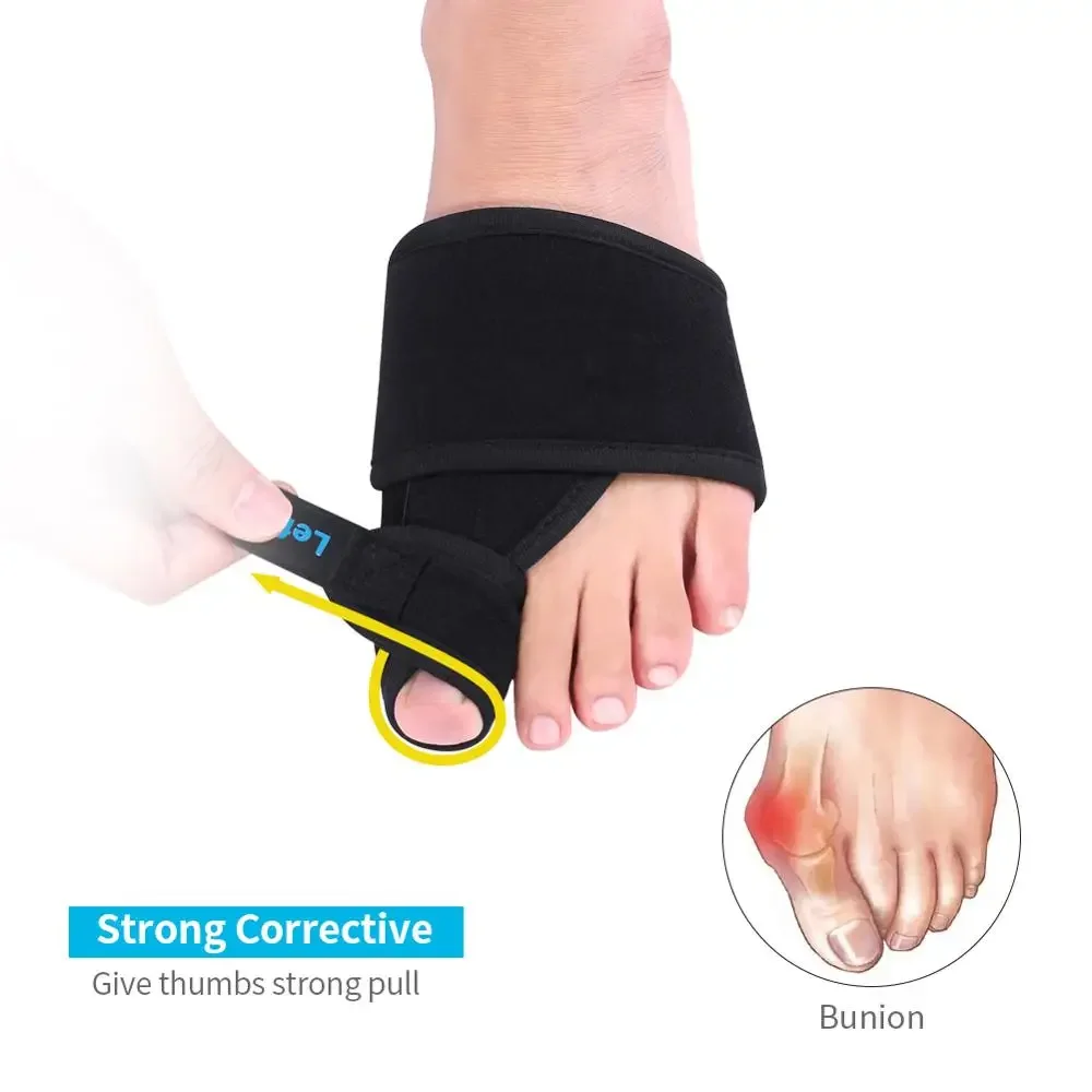 

Hallux Valgus Corrector Splint Foot Pain Relief Adjustable Toe Bunion Splint Straightener with 3 Pairs Silicone Toe Separator
