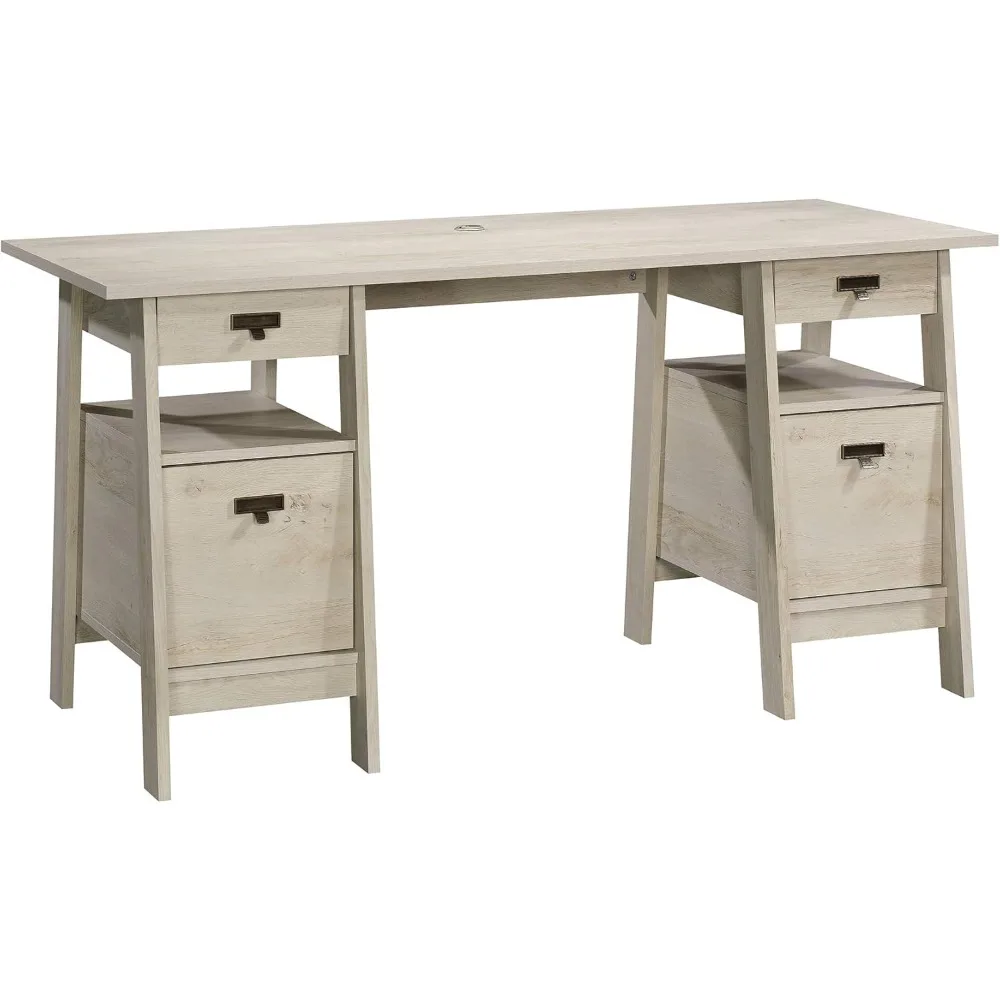 Trestle Executive Trestle Desk, Chalked Chestnut finish