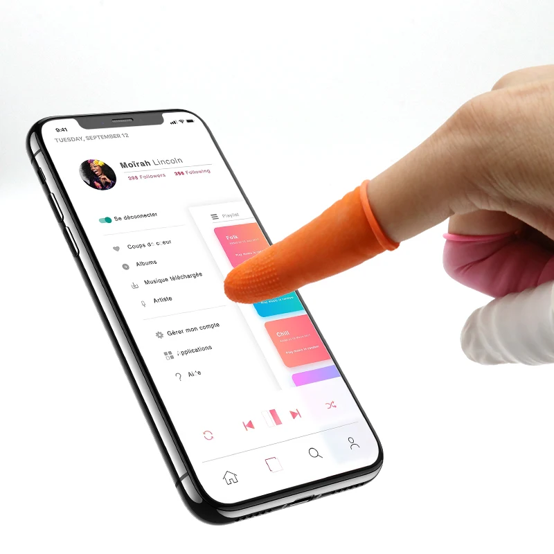 قفازات واقية بطرف الإصبع للاستعمال مرة واحدة ، مطاط طبيعي ، مانع للانزلاق ، مضاد للساكنة ، سرير إصبع من اللاتكس ، أدوات تنظيف ، 50-100