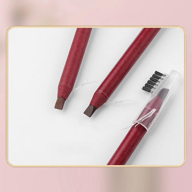 Galline Sopracciglia Maker Carta rossa Tirando Penna per sopracciglia Artista di trucco Ricamo semipermanente Posizionamento Penna dura tordo