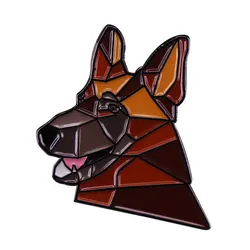 Cool German Shepherd Enamel Pin Pet Dogs Geometric 3D Badge Gift for Dog Lover