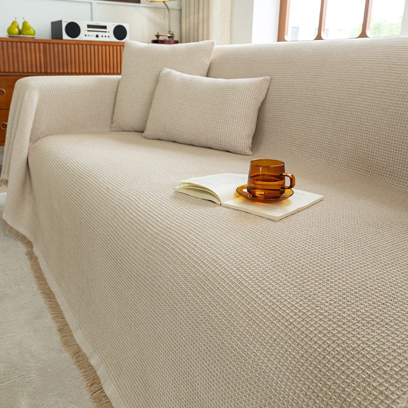 

Белое утолщенное плюшевое покрывало для дивана, всесезонное, с защитой от царапин, для гостиной, моющееся, защитный чехол для мебели