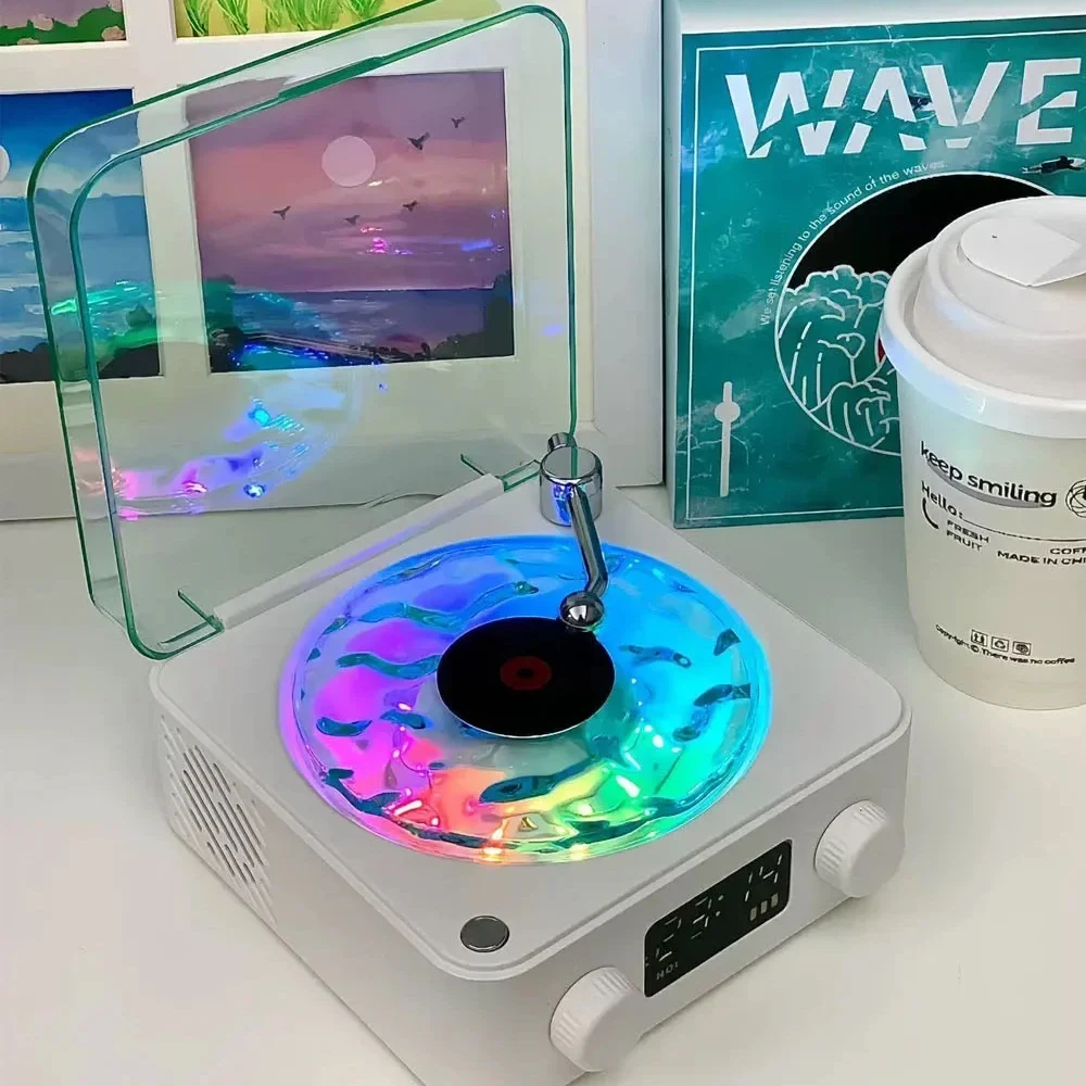 Mini Retro White Noise Bluetooth Speaker Portable Vintage Sleep Aid Bluetooth Speaker Subwoofer With RGB Light Support TF Card