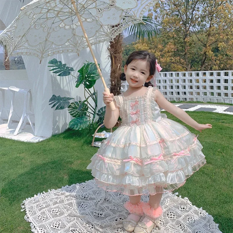 

Kids Dress for Girls Baby Lolita Birthday Party Dress Baby Sleeveless Wedding Dress Princess Summer Costume for Girls