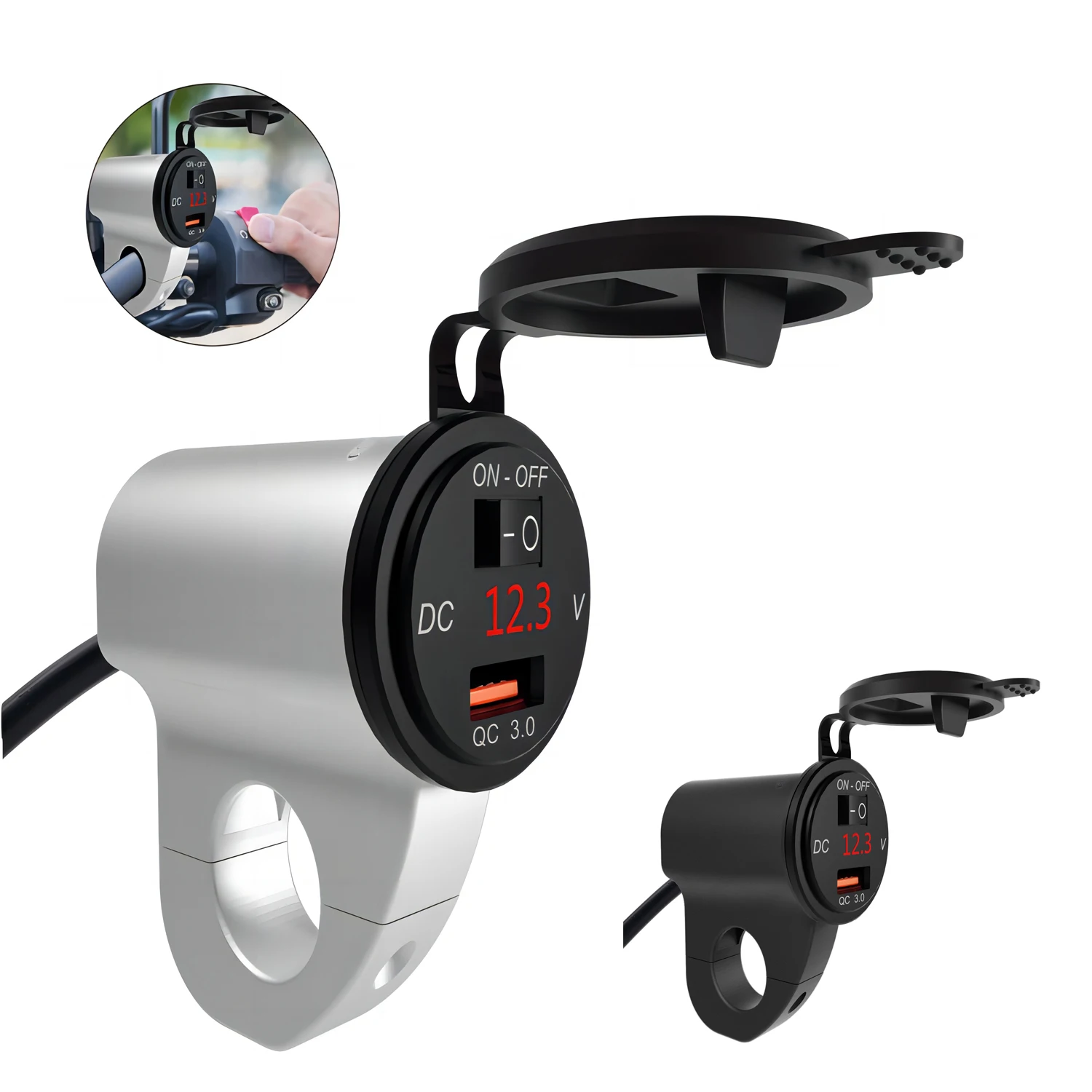 

Мотоцикл QC3.0 Usb вольтметр водонепроницаемое быстрое зарядное устройство с переключателем розетка разветвитель сотовый телефон вилка 12 В Moto адаптер розетка
