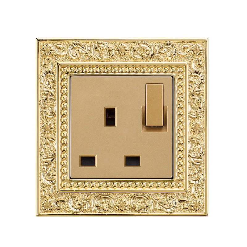 Luxe vintage drukknopschakelaar 1/2/3/Gang 2-weg, EU Frankrijk standaard koperen wandcontactdoos, universele licht- en stroomschakelaar voor thuis