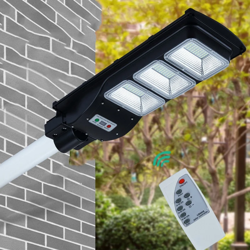 90W LED Solar Street Light PIR Motion Sensor Wall Timing Light + Remote Control