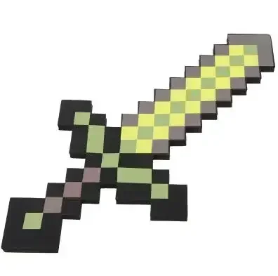 30~45cm Minecraft Schaumstoff-Schwert Blau Lila Grau Axt MC Schaufel Diamant-Hacke Gelbes Schwert Meine Welt EVA Spielzeug für Outdoor-Cosplay
