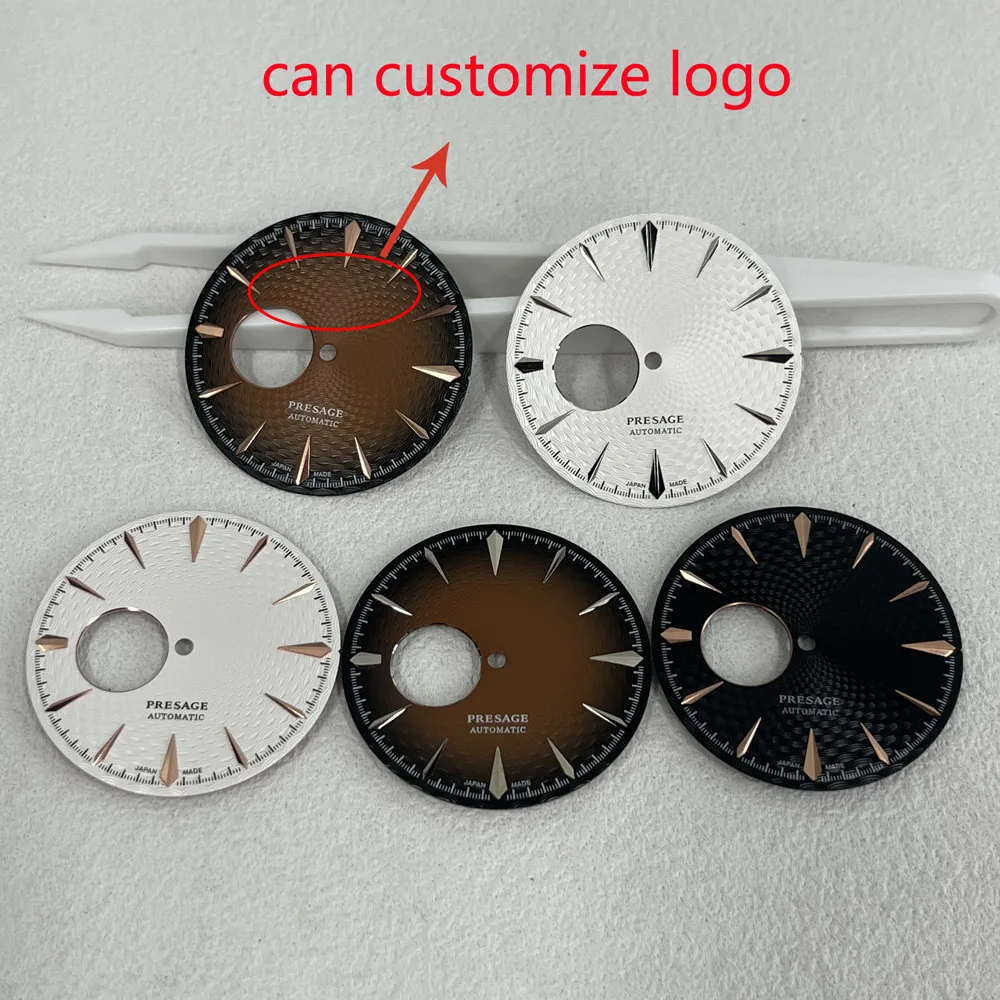 35 مللي متر PRESAGE الهاتفي nh38 ساعة ذهبية وردية تناسب اليابانية NH38 ساعة يد تعمل بالحركة الأوتوماتيكية اكسسوارات SSA407J1 يمكن تخصيص الشعار