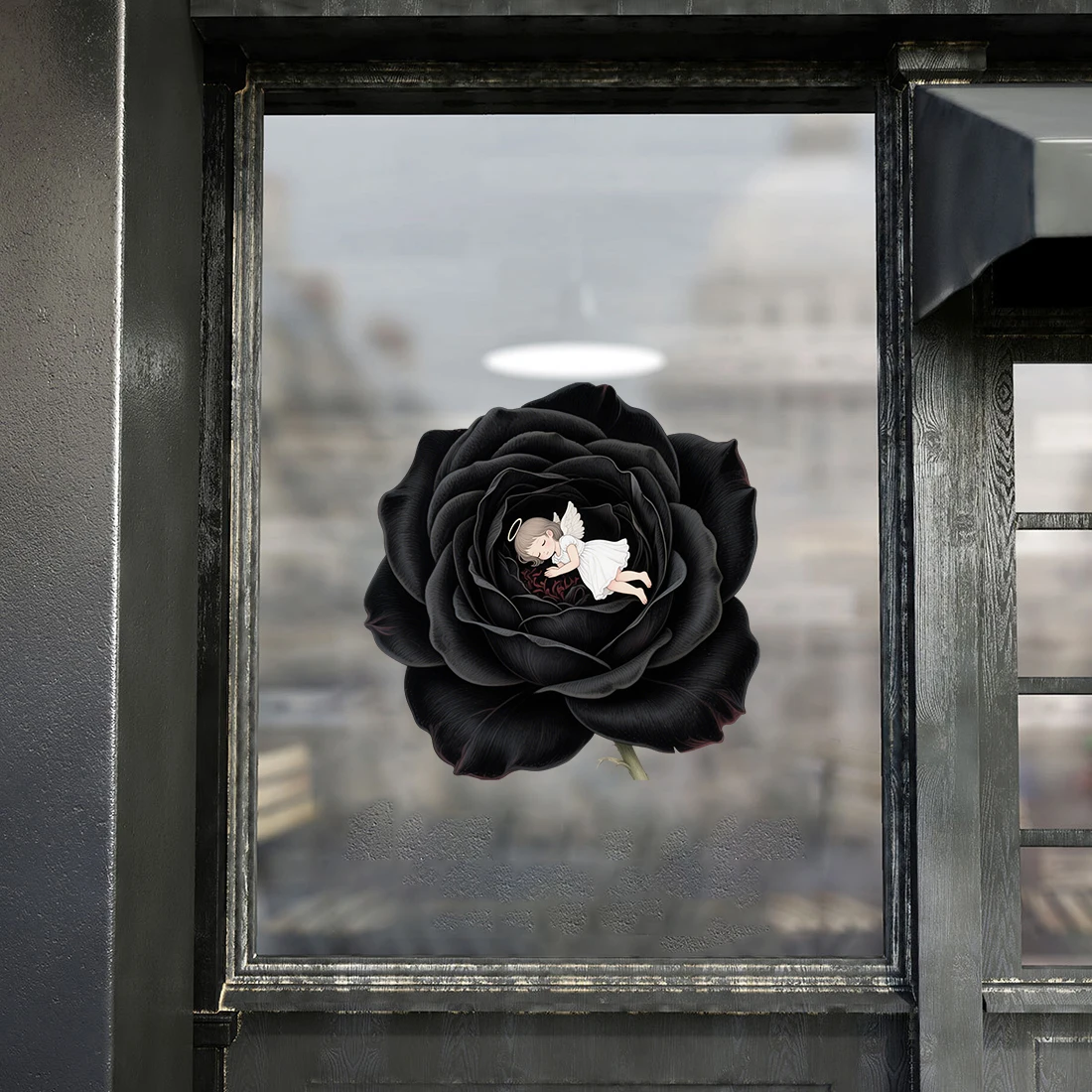 Three Ratels CAA52 Black Rose art wall stickers for home decoration Personalized car decals waterproof