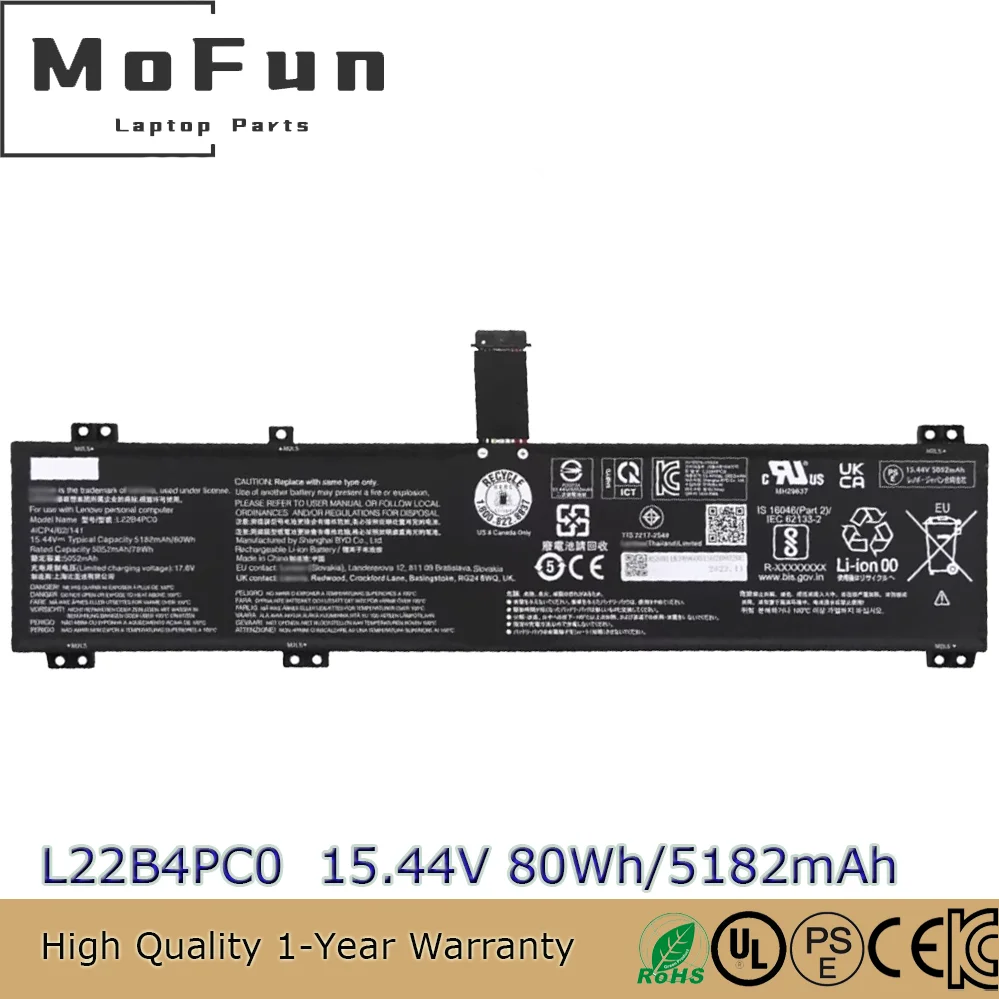 New Genuine L22B4PC0 L22C4PC0 L22M4PC0 Battery for Lenovo Legion Y9000P R9000P 5-16ARX8