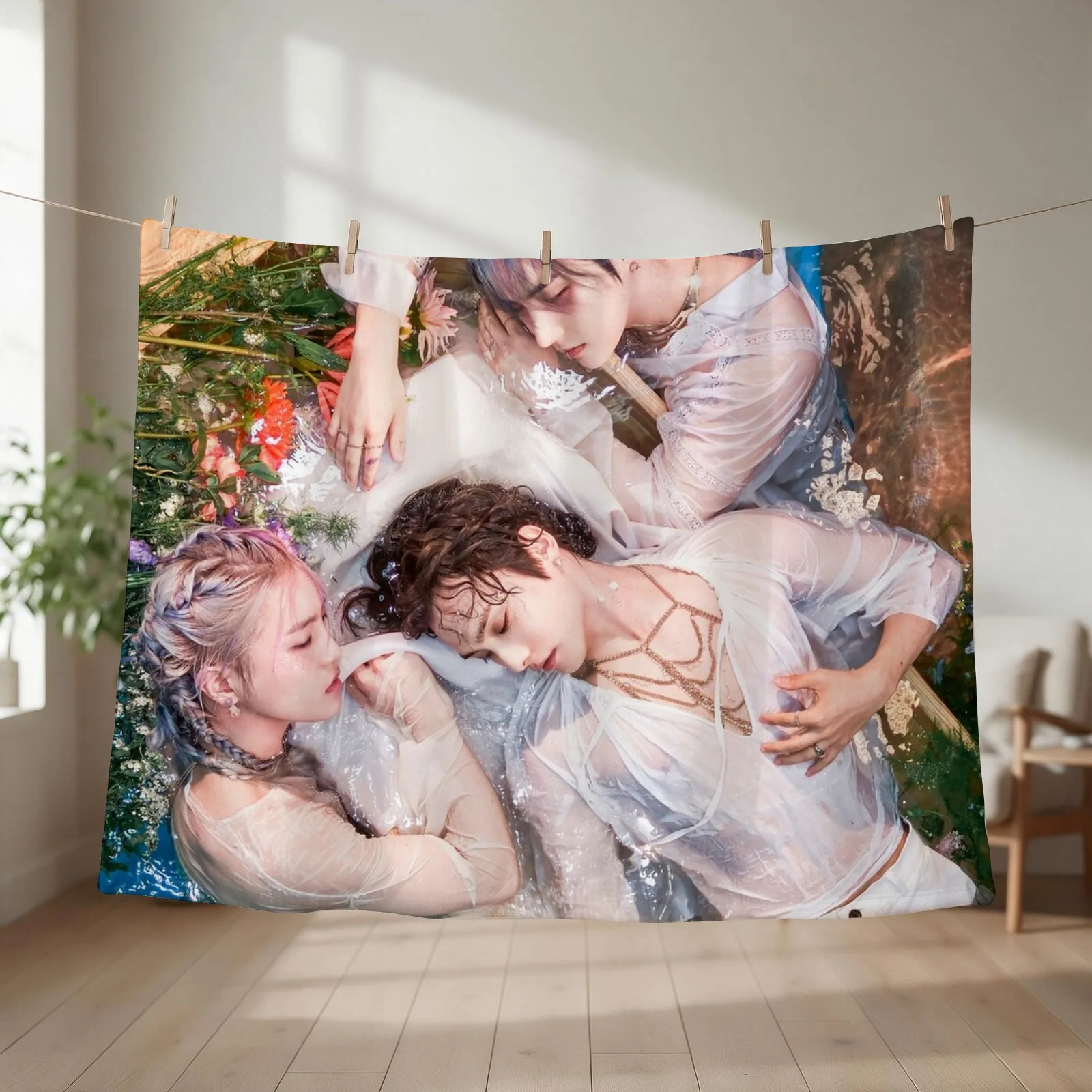 DONGHUN, JUN, WOW A.C.E Higher Throw Blanket couch cozy soft plush fuzzy picnic outdoor blanket