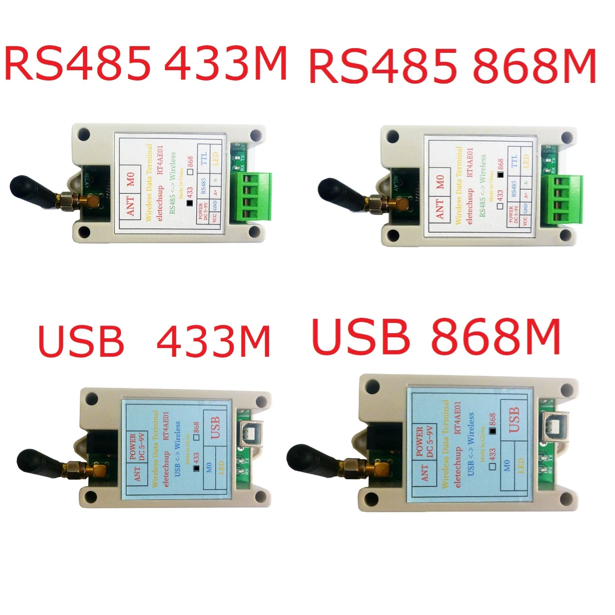 VHF/UHF Radio Modem RS485 RS232 USB Wireless Transceiver 20DBM 433M 868M Transmitter and Receiver