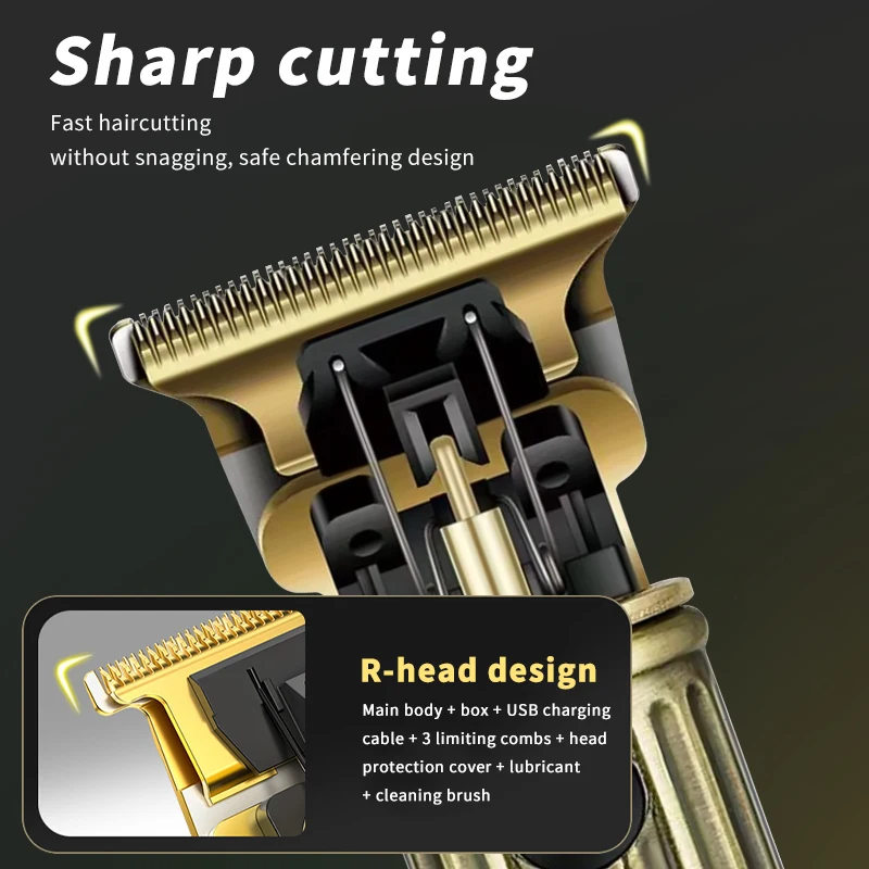 WAIKIL New Professional Electric Hair clipper for Men's Head Hair Trimmer USB Rechargeable Digital Cordless Trimmer