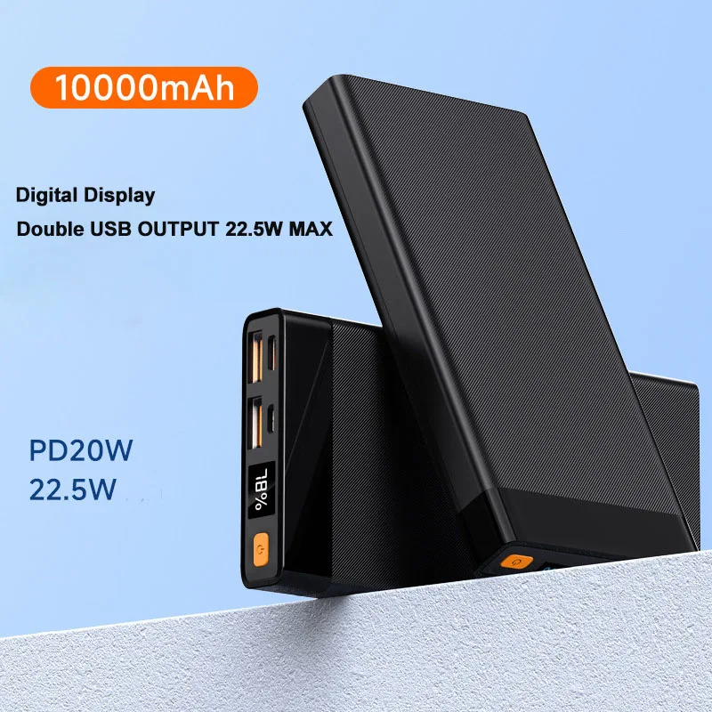 22.5W Super Fast Charging Battery 10000mAh Power Bank High Capacity Digital Display Power Bank For Iphone Samsung 2025 NEW
