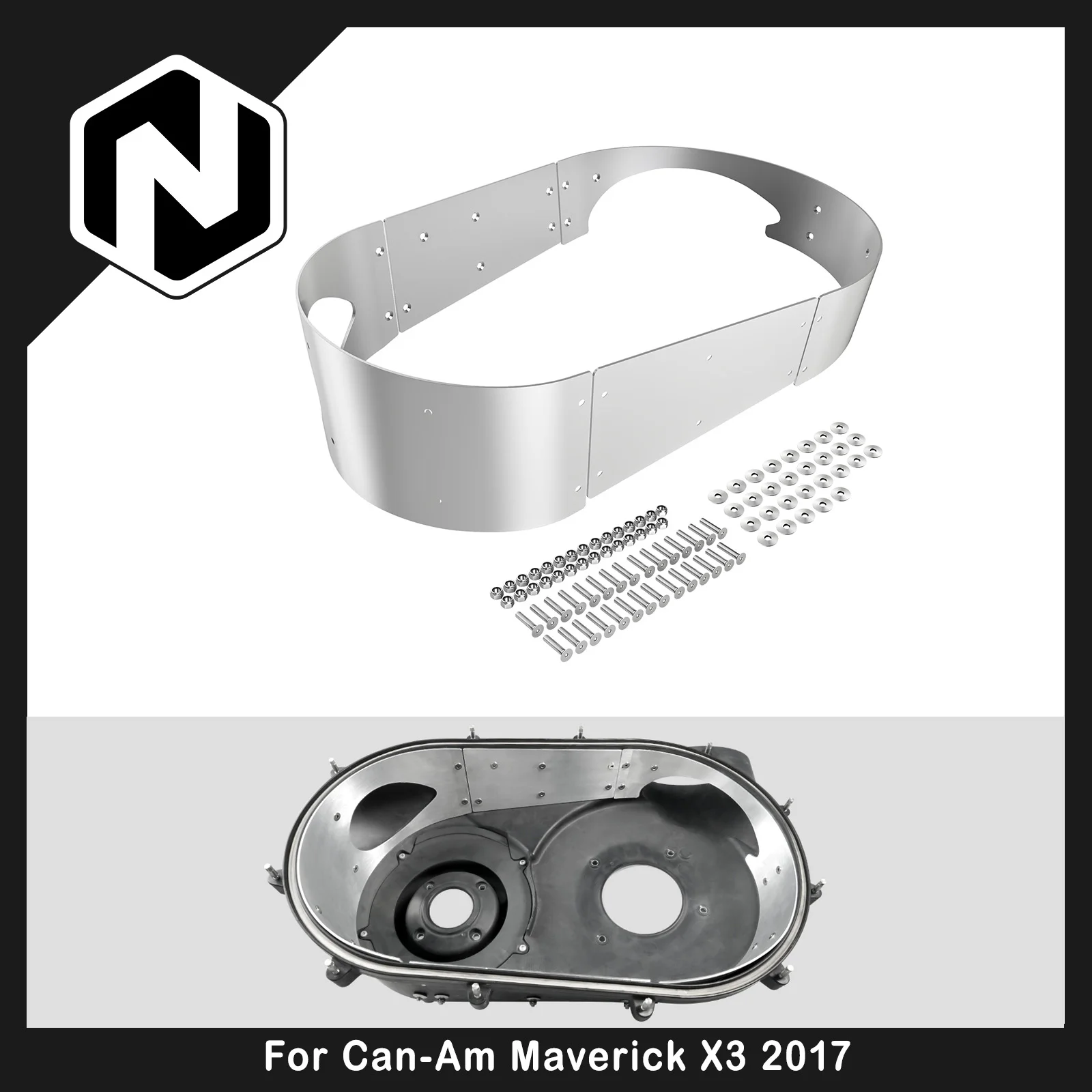 NICECNC For Can-Am Maverick X3 2017 Belt Clutch Cover Guard Kit MAX R RR Turbo XRC XMR STD Aluminum Laser Cut Replaces 420212605