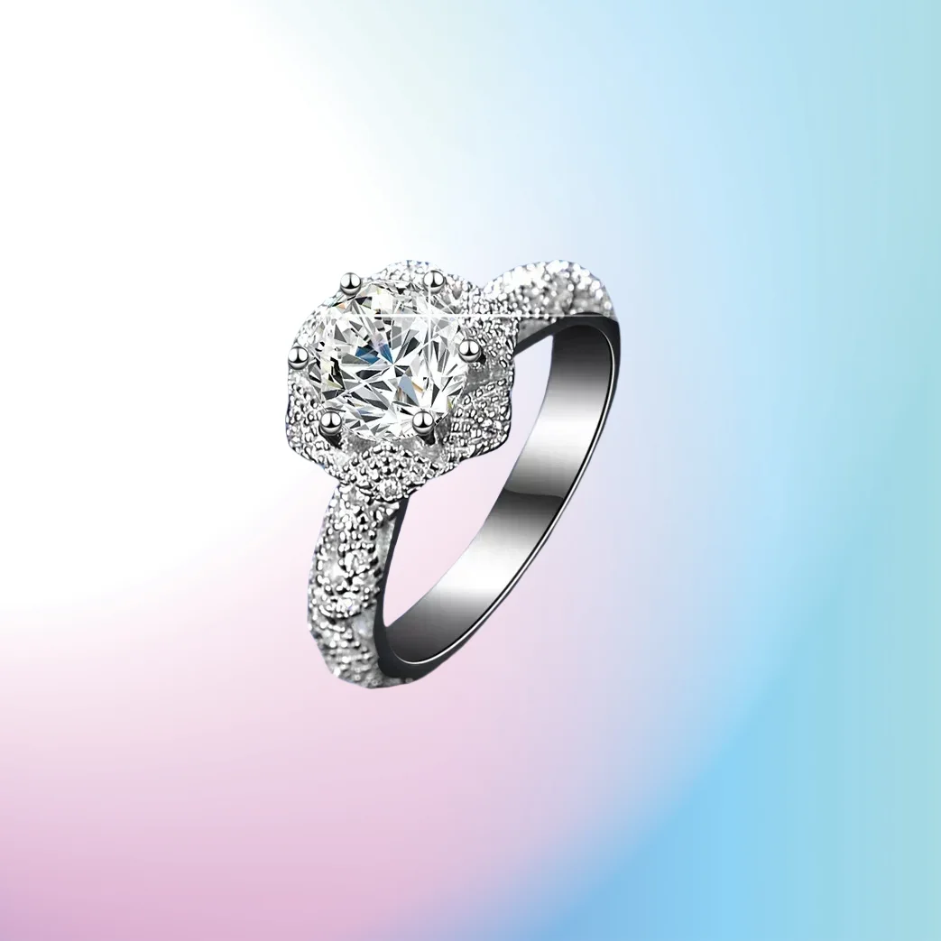

Gift Women's Luxury PT950 Platinum Eternal Wedding Ring Real GRA VVS 1 Carat Moissanite Diamond Ring Fine Jewelry Bride Accessor