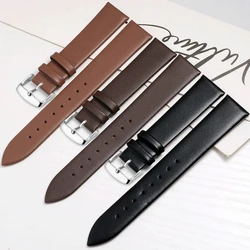 Calf Leather Watch Strap 12mm 14mm 16mm 18mm 20mm 22mm Genuine Leather Watch Band with Silver Pin Buckle