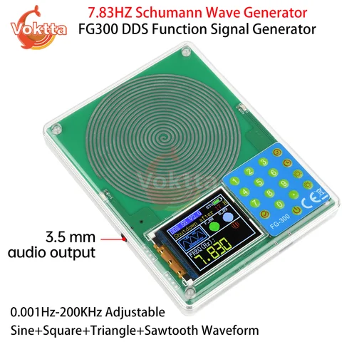 DC 5V 7.83HZ Schumann Wave Generator DDS Function Signal Generator 0.001Hz-200KHz Multiple Waveform Output Audio Resonator