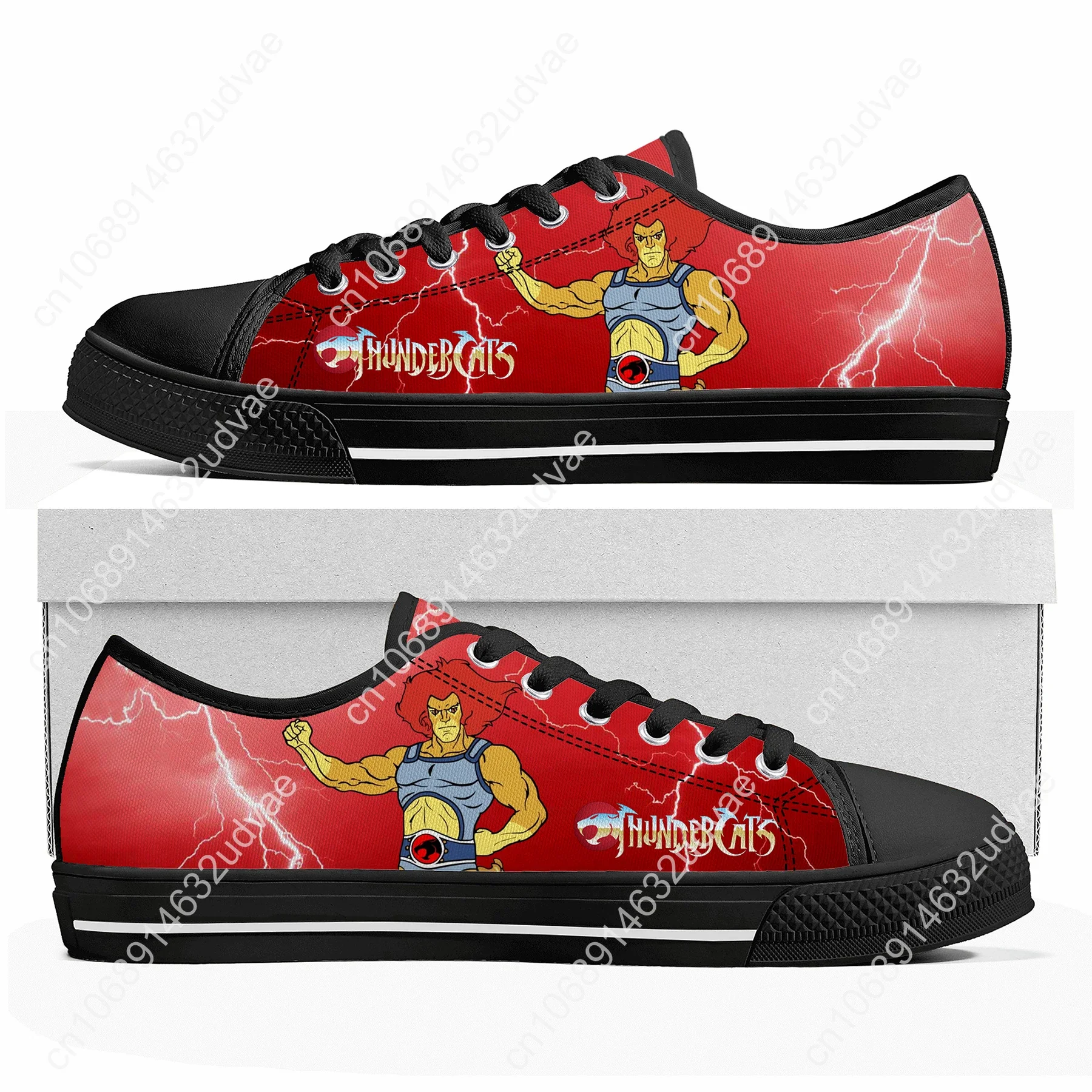 Thundercats Cartoon Manga Low Top Sneakers Mens Womens Teenager High Quality Canvas Sneaker Couple Shoes Custom Black Shoe