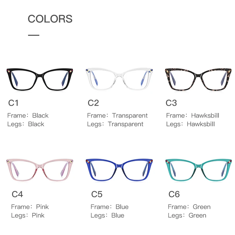 KIZN موضة عين القطة قصر النظر النظارات الطبية النساء مكافحة الضوء الأزرق البصرية تلون النظارات الإطار -0.50 إلى -10