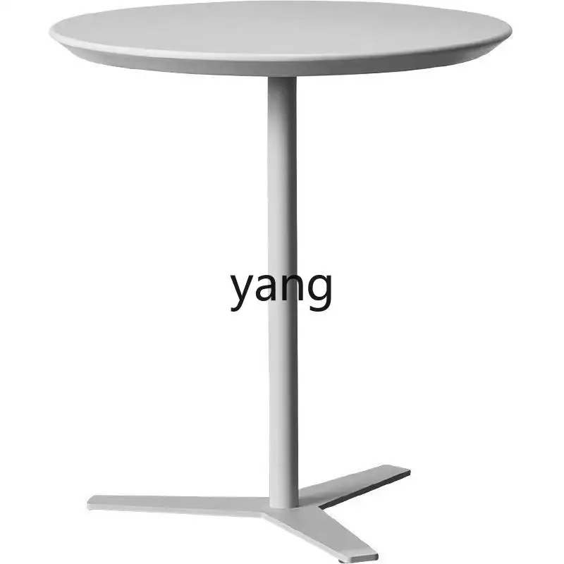 

YHM Simple Living Room Marble Side Iron Art Round Mobile Coffee Table Tea Table