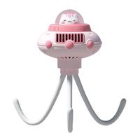 Cartoon Stroller Fan Fan Rechargeable Portable Folding Electric Fan 2000mAh 12 hours USB Desktop Handheld Clip Fan Tripod Cooler