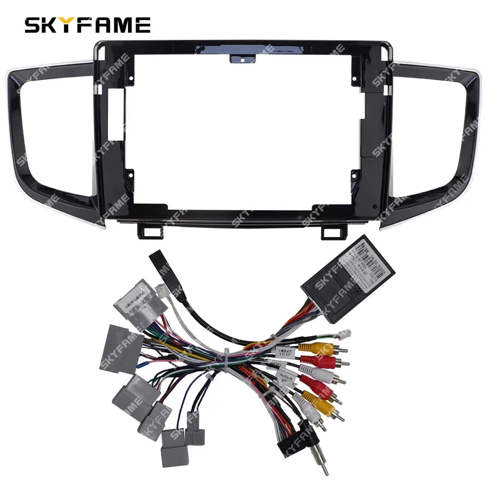 SKYFAME Car Frame Fascia Adapter Canbus Box Decoder Android Radio Audio Dash Fitting Panel Kit For Honda Pilot