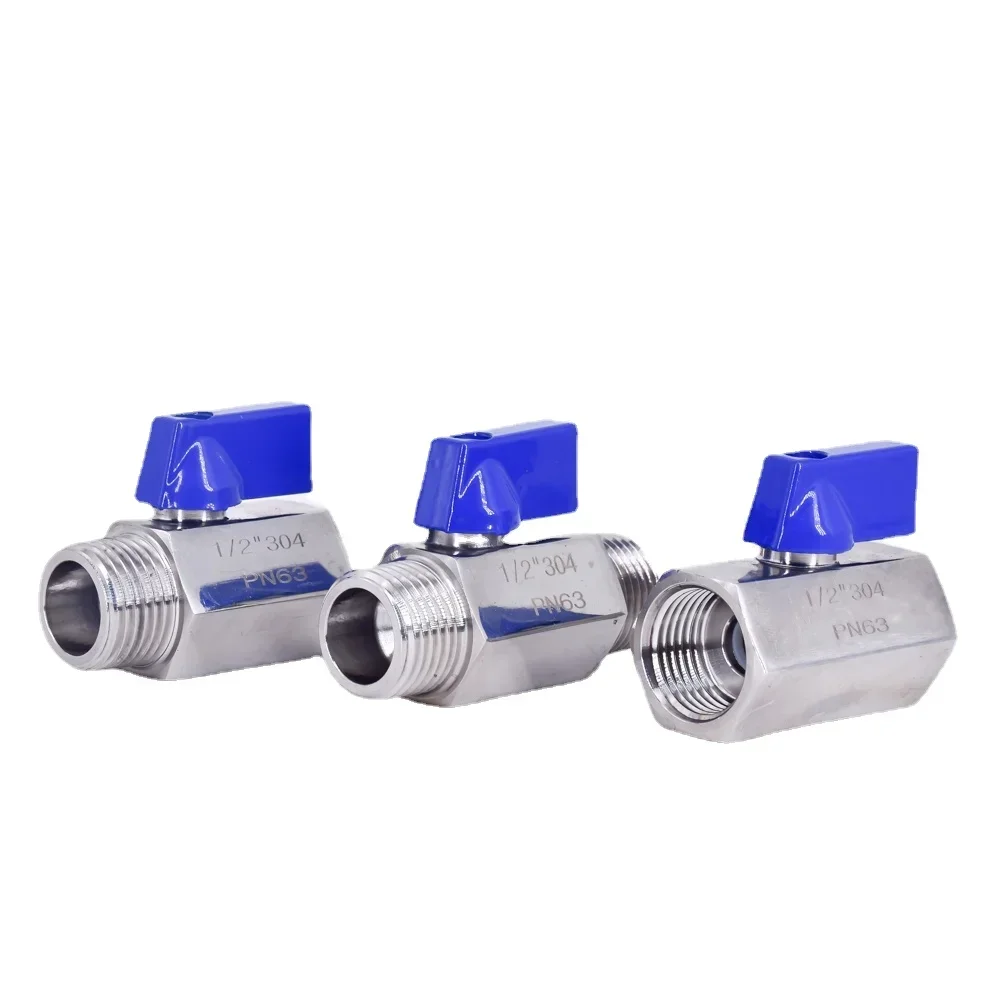 1/8 "1/4" 3/8 "1/2" 3/4 "1" BSP NPT żeński męski Mini sanitarny zawór kulowy SUS 304 316L stal nierdzewna Homebrew — zdjęcie 7
