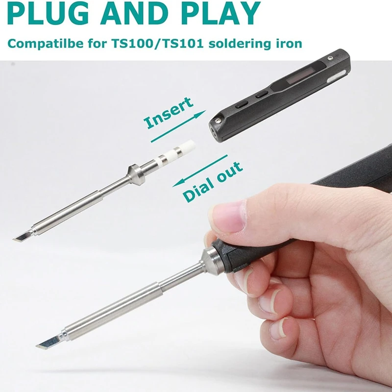 BAAG-5 шт. жала для паяльника, сменное жало для быстрого нагрева серии TS100 для паяльника Pinecil TS100 TS101